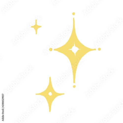 Yellow Hand Drawn Sparkle Stars