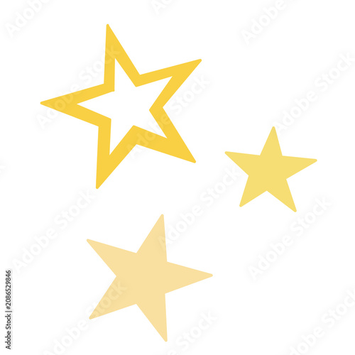 Yellow Hand Drawn Stars Element