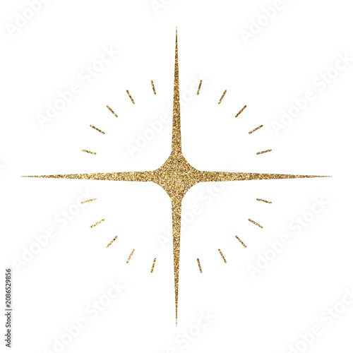 Gold Glitter Four Point Star