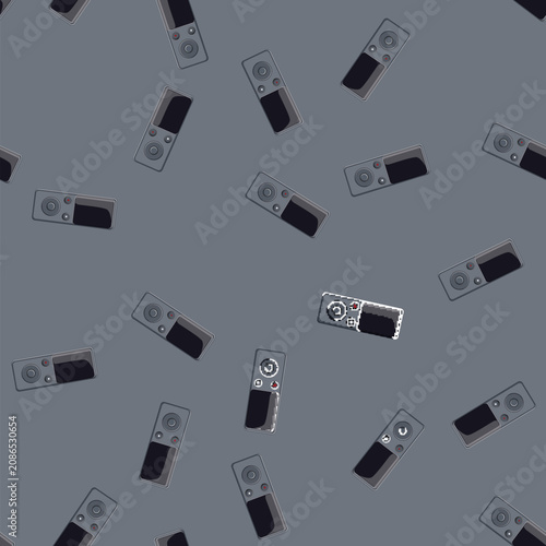 Bild auf Leinwand seamless pattern digital dictaphone cartoon