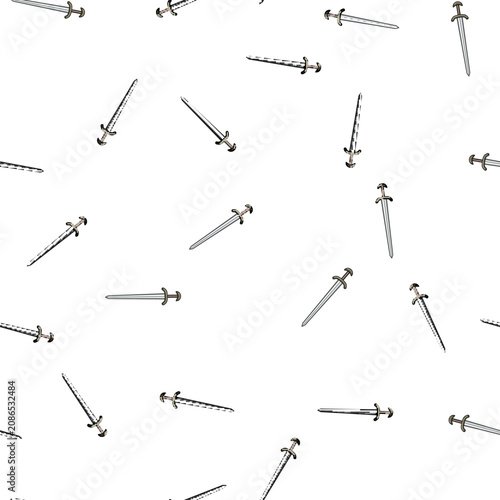 Obraz na płótnie pattern hilt viking sword cartoon