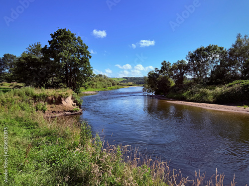Tableau sur toile The Tywi River near Nantgaredig, Carmarthenshire, Wales, U.K.