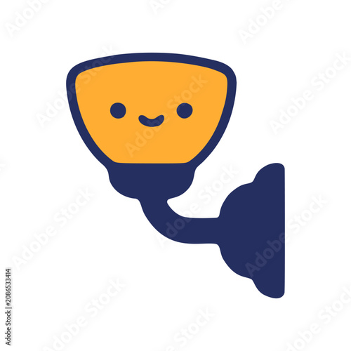 Cheerful cartoon outdoor light fixture illustration