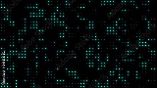 Small dots seamless technology halftone doted animation on black background.