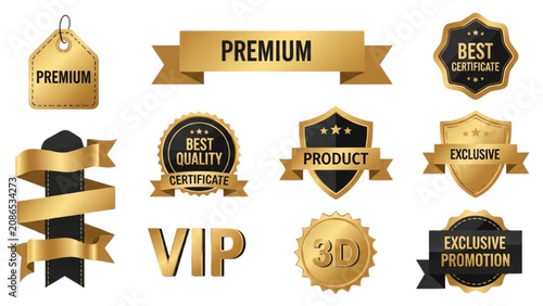 Canvastavla Golden premium labels and badges for exclusive product promotion