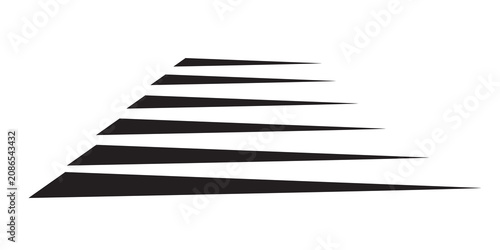 Minimalist Tapered Horizontal Stripes with Fast Perspective Effect