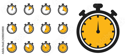 Foto High-quality EPS vector element set featuring a collection of flat stopwatch ico