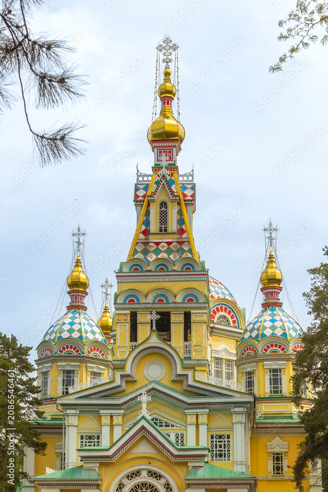 Obraz premium Ascension Cathedral, Almaty, Kazakhstan front view