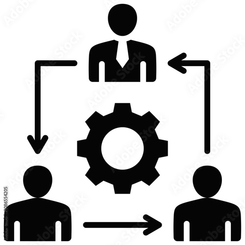 Fotografía Corporate Restructuring Plan simple and clear vector icon illustration to essent