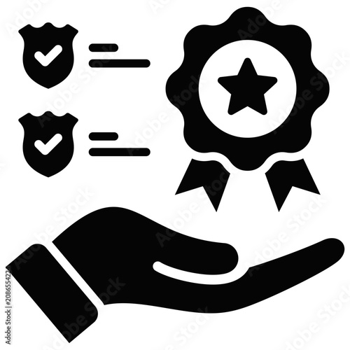 Obraz na plátně Brand Trademark Security simple and clear vector icon illustration to essential