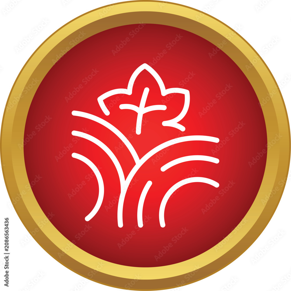 Obraz premium Vineyard fields with a grape leaf icon symbolizing wine, agriculture, and nature