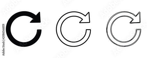 Reload or refresh icon set. Circular arrow symbol. vector illustration