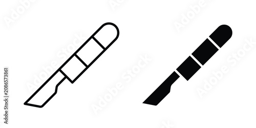 Tableau sur toile Scalpel icon outline elements set