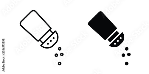 Bild auf Leinwand Pepper shaker icon outline elements set