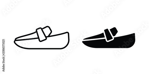 Bild auf Leinwand Loafer icon outline elements set