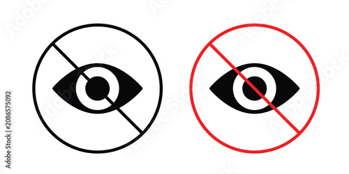 Fotografía Blindness icon outline elements set