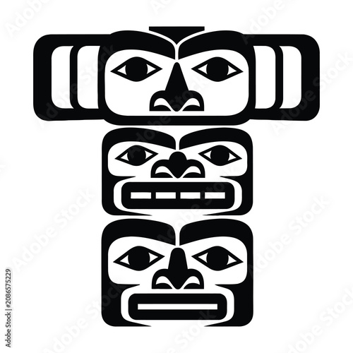 totem pole faces