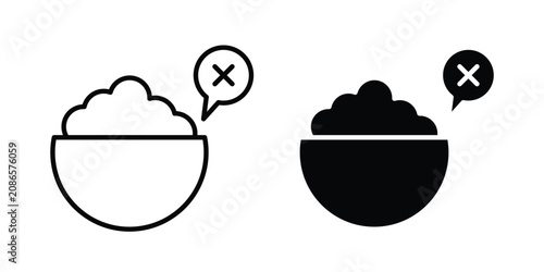 Obraz na plátně Lack of appsetite icon outline elements set