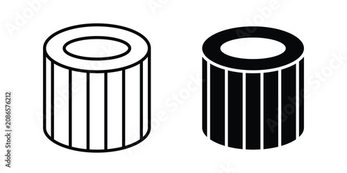 Air filter icon outline elements set