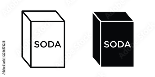 Bild auf Leinwand baking soda icon outline elements set