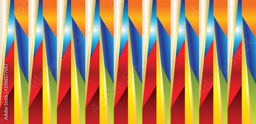 Fotografija Modern vector wallpaper featuring geometric triangle patterns with bright metallic gradients and sharp angles for high quality print background