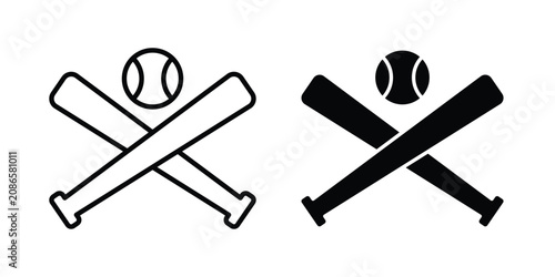 Bild auf Leinwand Baseball icon kit for branding
