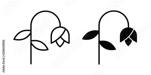 Photos Wilted flower icon kit for branding