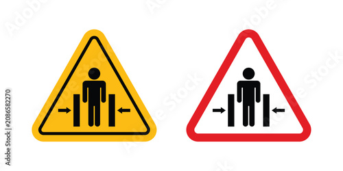 Foto Risk of crushing warning sign kit for branding