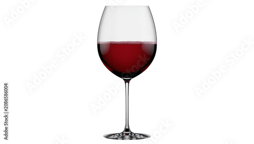 Принти на полотні Red wine in a clear glass goblet on a white surface