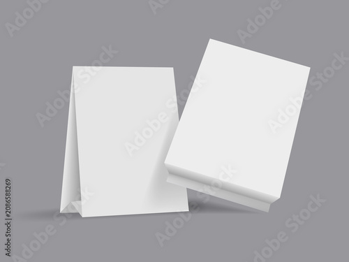 Картината върху платно Blank white table tent mockup designed for displaying menus, promotions or signage