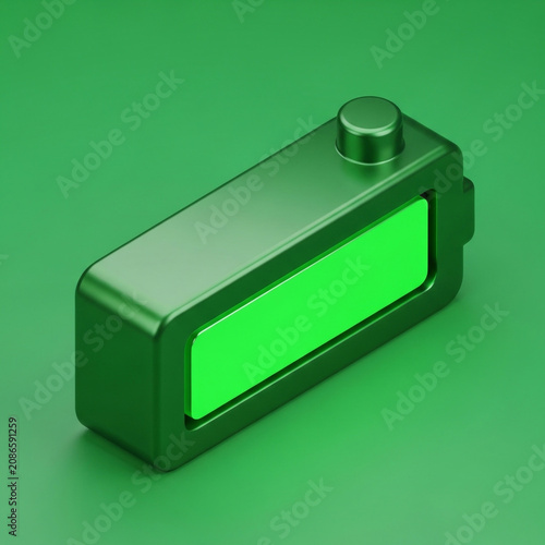 Green battery icon with glowing screen