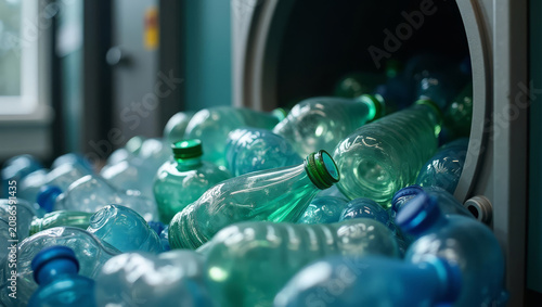 Bottles Ready for Recycling. Plastic and Glass Waste. Environmental Protection Scene.