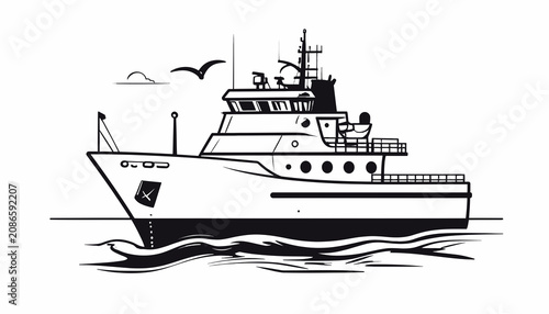 Photos Large Vessel Sailing On The Water.