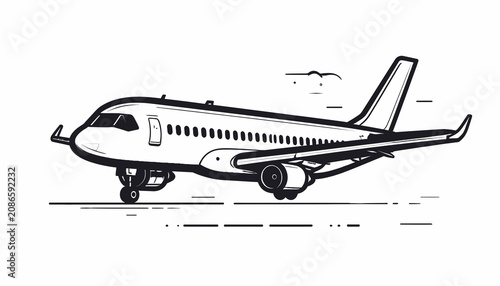 Εκτύπωση καμβά Airplane on the ground stationary.