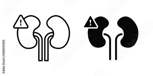 Canvastavla Kidney disease icon line art symbols collection
