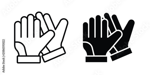 Cuadro en lienzo Gloves icon line art symbols collection