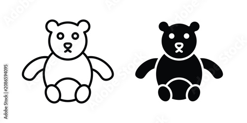 Photography Teddy bear icon line art symbols collection