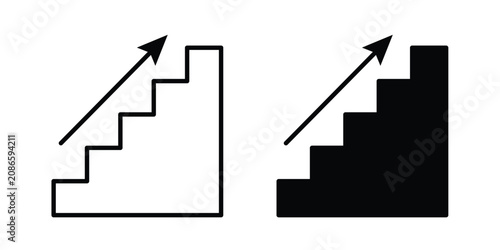 Bild auf Leinwand Stairs icon line art symbols collection