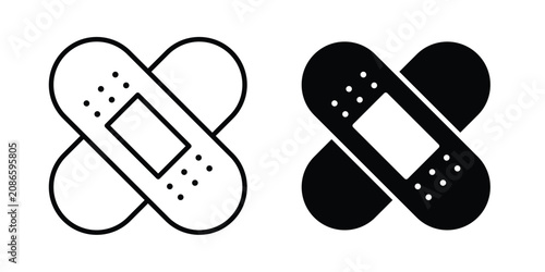 bandaid icon line art symbols collection