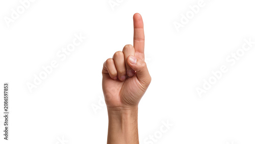 Human hand with index finger pointing up