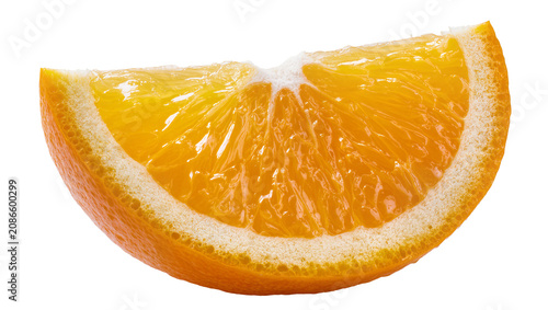 Cuadro en lienzo Orange slice with juicy pulp and white pith