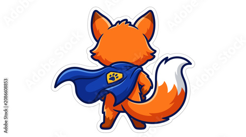 Superhero Fox Cartoon Character.