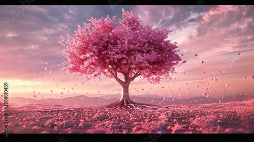 A vibrant 3D illustration of a young plant with leaves reaching towards the sun, symbolizing steady and healthy growth  ,3DCG
