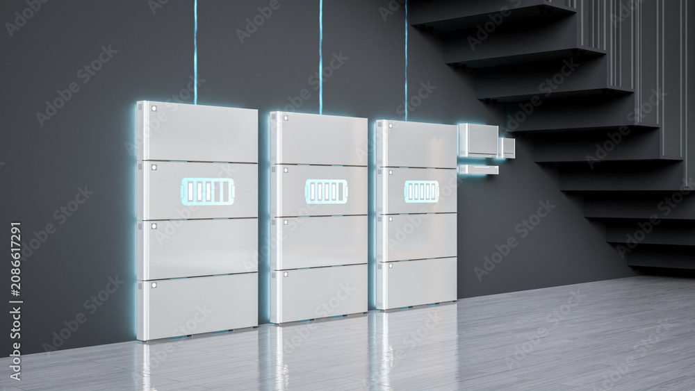 Naklejka premium Home battery or energy storage system for residential used