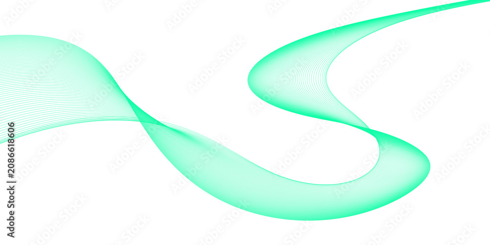Foto Abstract interwoven blue flowing wave lines