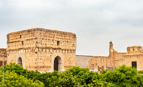 Historic Ruins of an Ancient Royal Palace in Marrakech, Morocco