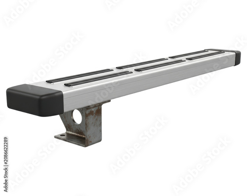 Silver car side step running board isolated with transparent background