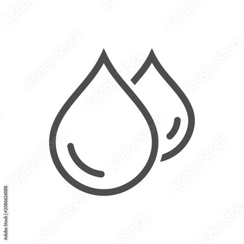 Two water drops outline icon