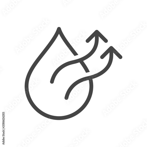 Foto Water drop icon with evaporation arrows symbol