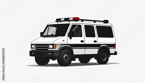 Quadro su tela White Emergency Response Vehicle Side View.
